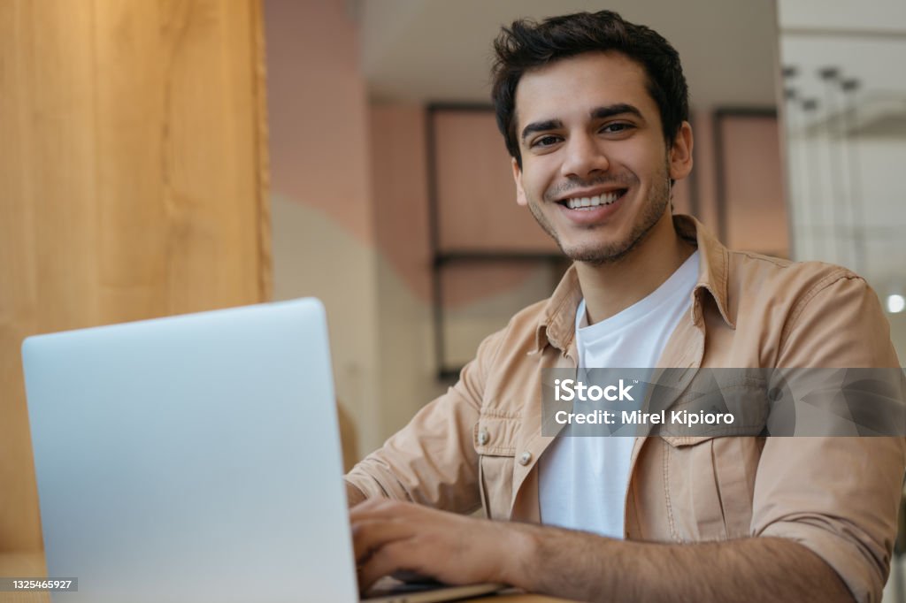 Male student studying